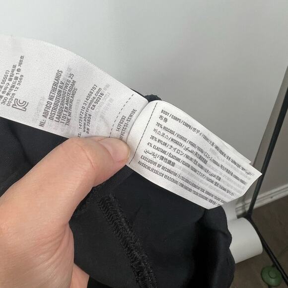 Abercrombie & Fitch Black High Rise Flare Pants Front Slits - Picture 7 of 7